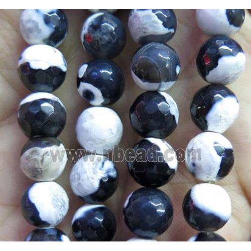 white Dichromatic Agate beads, faceted round