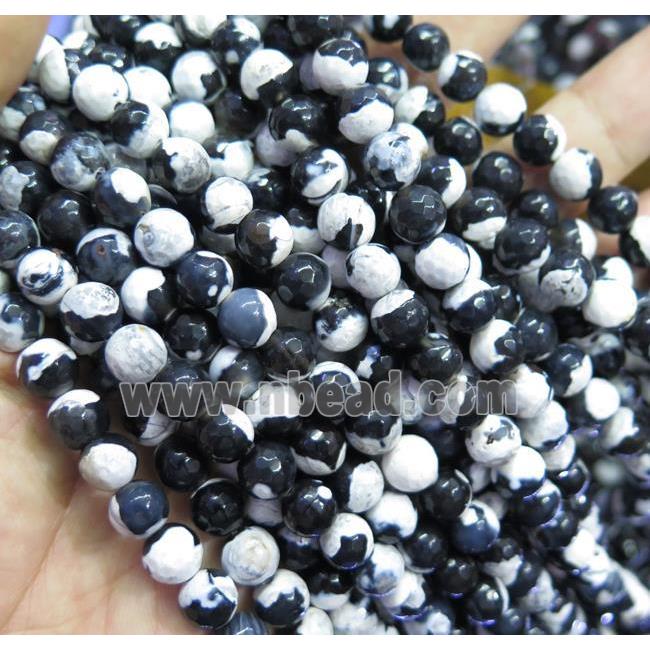 white Dichromatic Agate beads, faceted round
