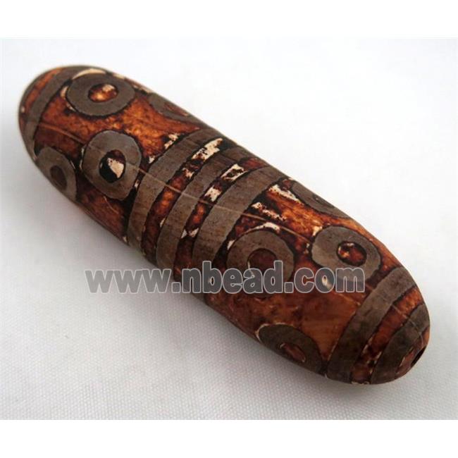 natural tibetan Dzi beads, barrel, antique red