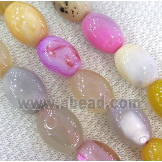 agate beads, barrel, mixed
