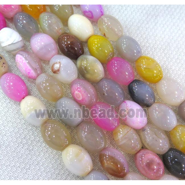 agate beads, barrel, mixed