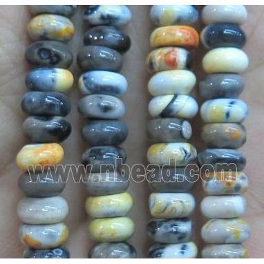 Dichromatic Agate rondelle beads, mixed color