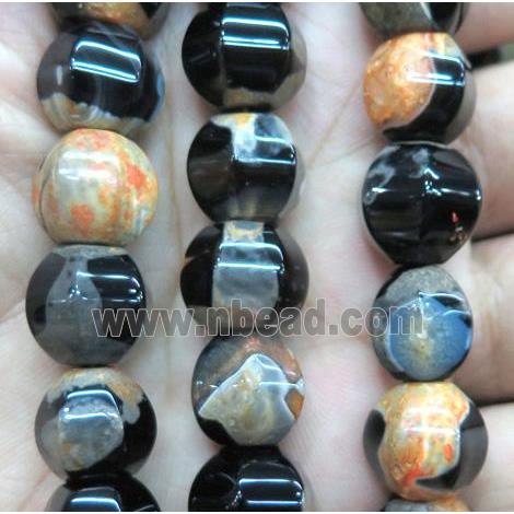 orange Dichromatic Agate beads, barrel