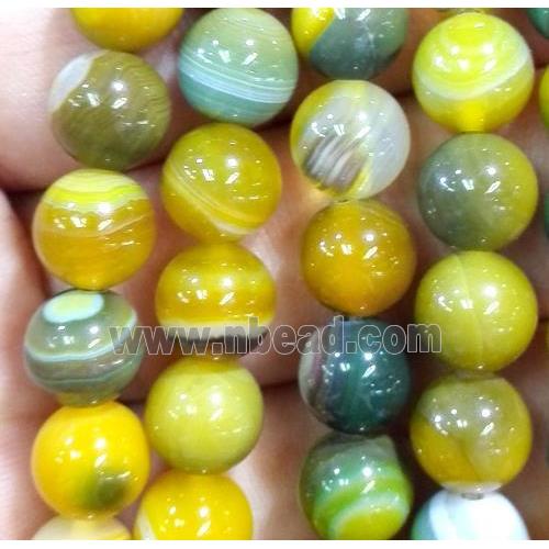 yellow striped agate beads, yellow