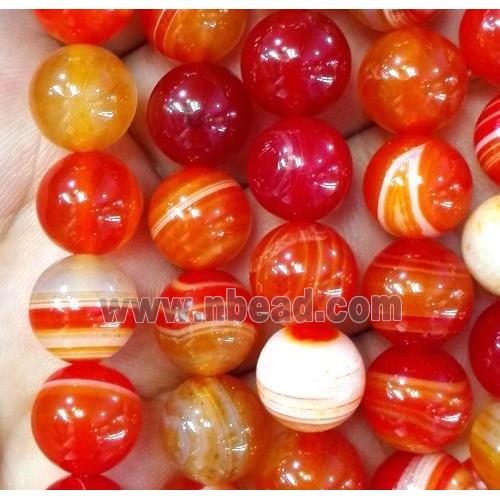 round red Striped Agate beads