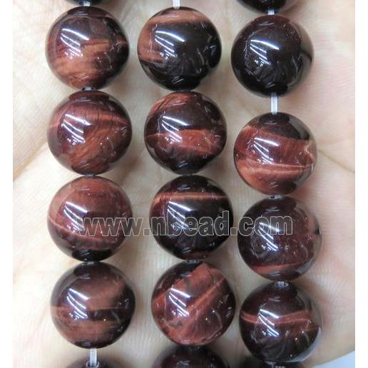 natural red Tiger eye stone beads, round, A grade