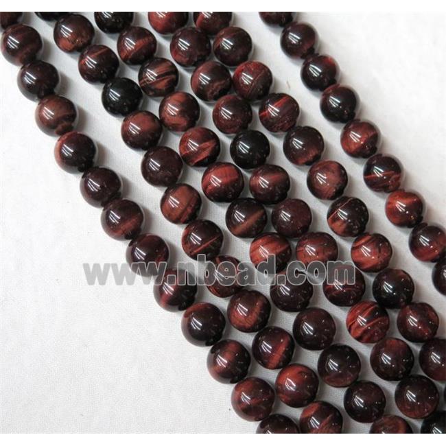 natural red Tiger eye stone beads, round, AB grade