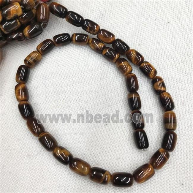 Tiger eye stone barrel beads, AB-grade