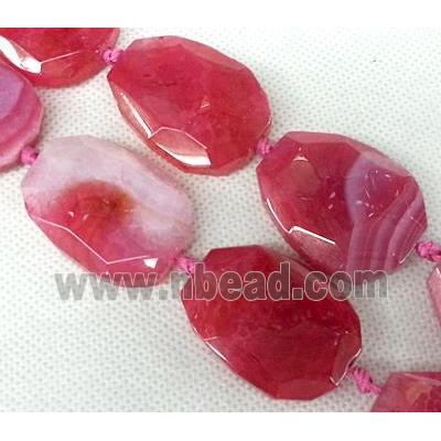 Agate Slice beads, freeform, pink