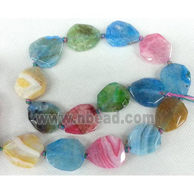 Agate Slice beads, freeform, mixed color