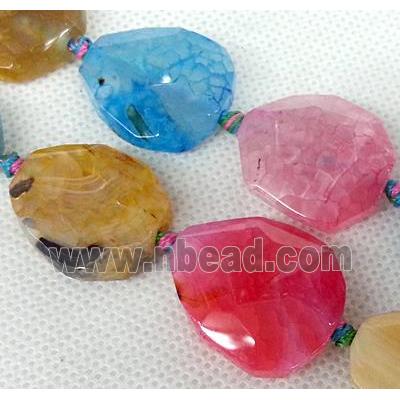 Agate Slice beads, freeform, mixed color