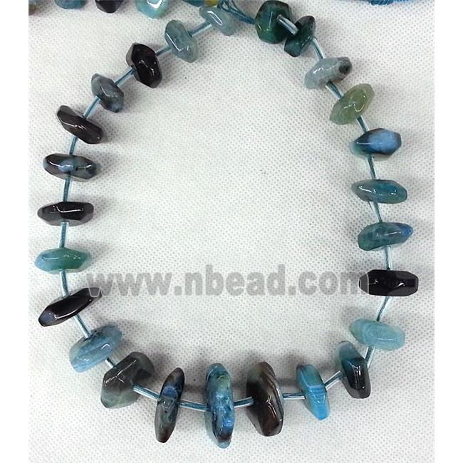 Agate heishi beads chain necklace, freeform