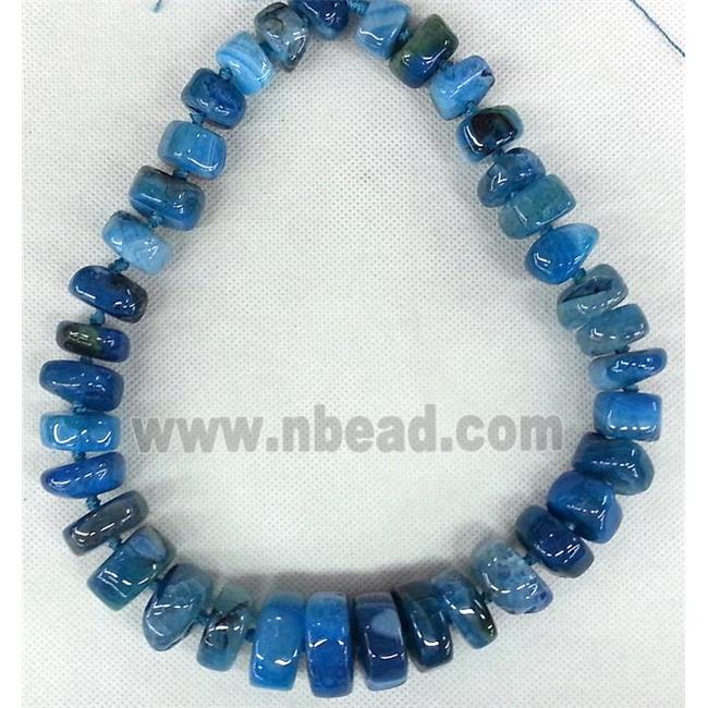 blue Agate heishi beads Necklace Chain
