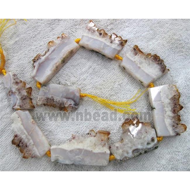 citrine slab beads with druzy, freeform