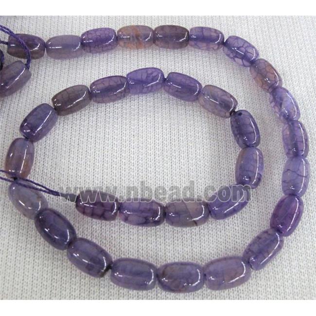 purple Agate stone beads, barrel