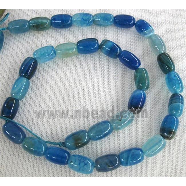 blue Agate stone beads, barrel