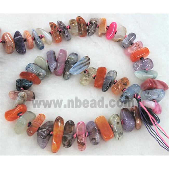 agate stone bead, freeform, colorful