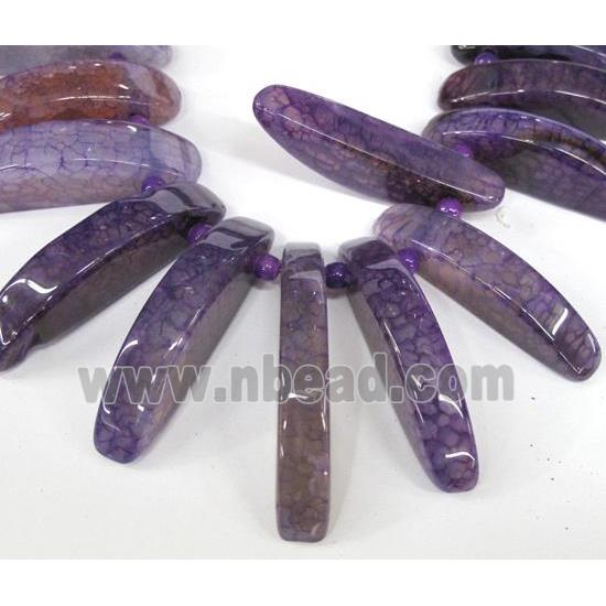 purple agate stick beads