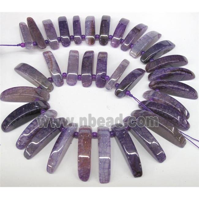 purple agate stick beads