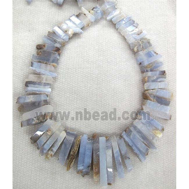 blue lace agate bead, stick
