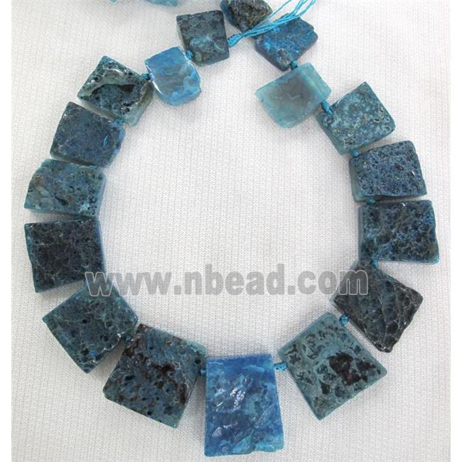 blue Rock Agate stone beads, trapeziform