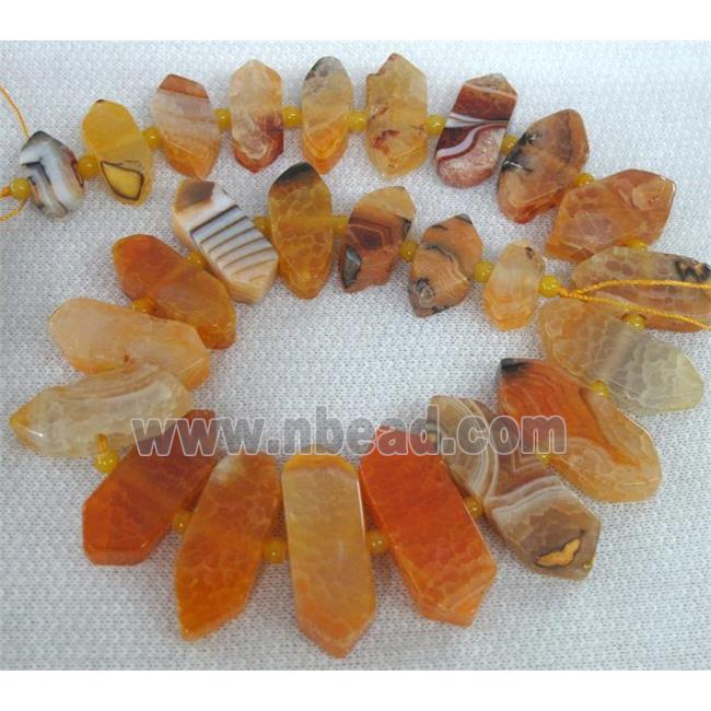 agate beads, guidepost, orange
