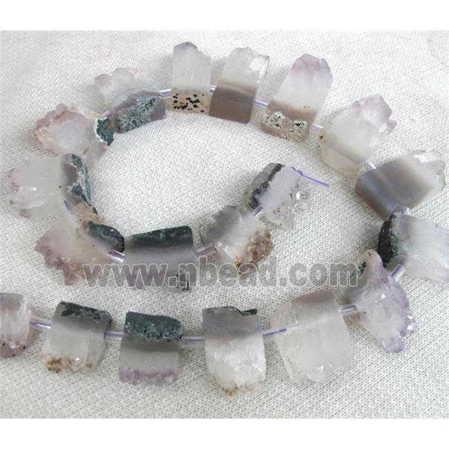amethyst beads, druzy cluster, slab