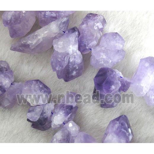 cluster point Natural Chalcedony Beads, freeform, purple
