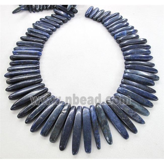lapis lazuli bead, stick, for necklace