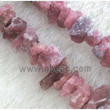 pink tourmaline chip beads, freeform