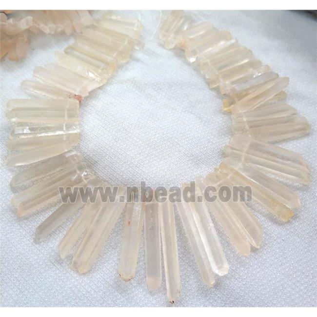 clear quartz stick beads
