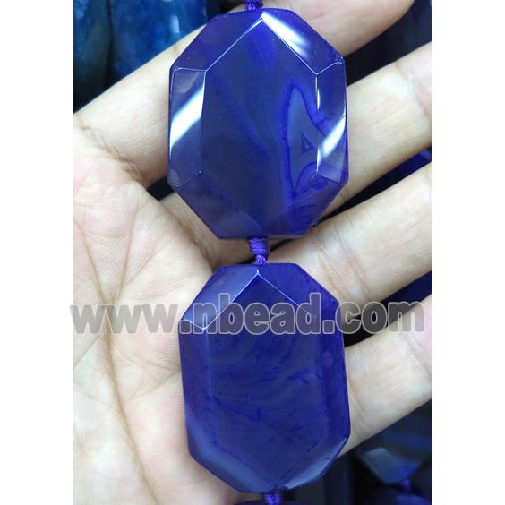 agate beads, faceted rectangle, lavender