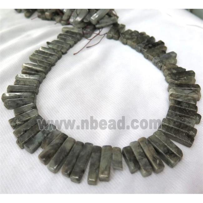 Labradorite beads for necklace, stick, freeform