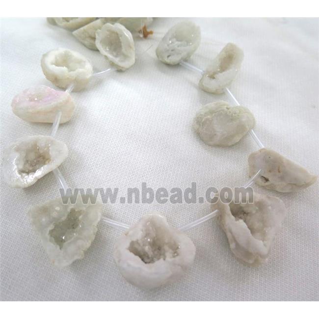 white Agate Druzy Beads, freeform