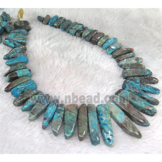 ocean jasper stick collar beads, blue