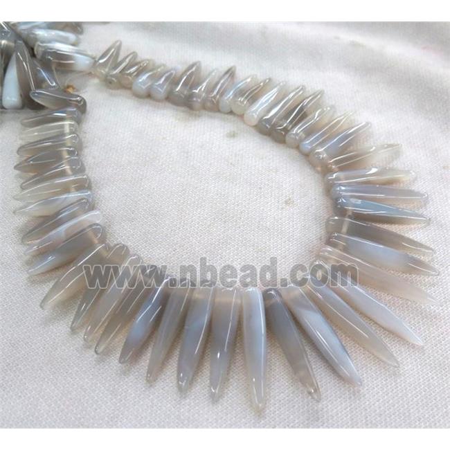 gray agate bullet beads