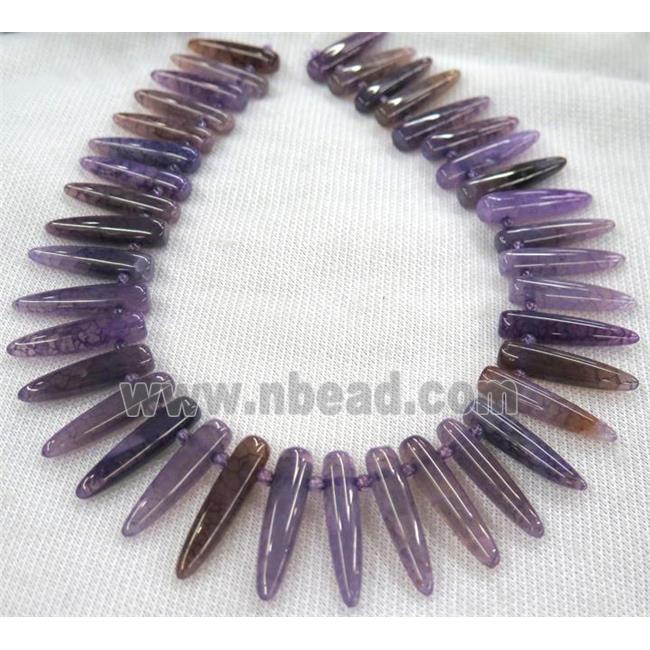 purple agate bullet beads