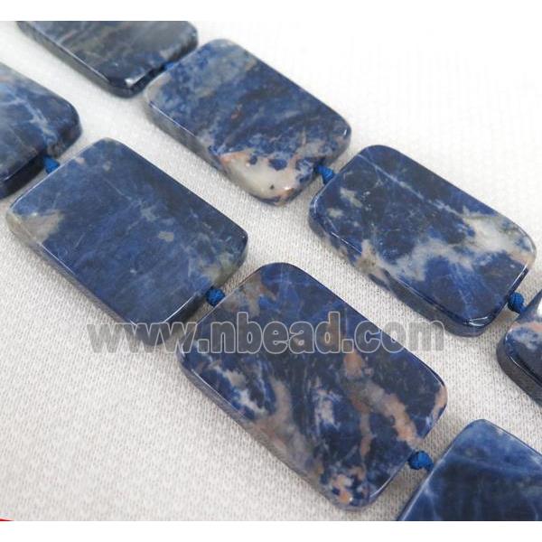 blue sodalite beads, rectangle
