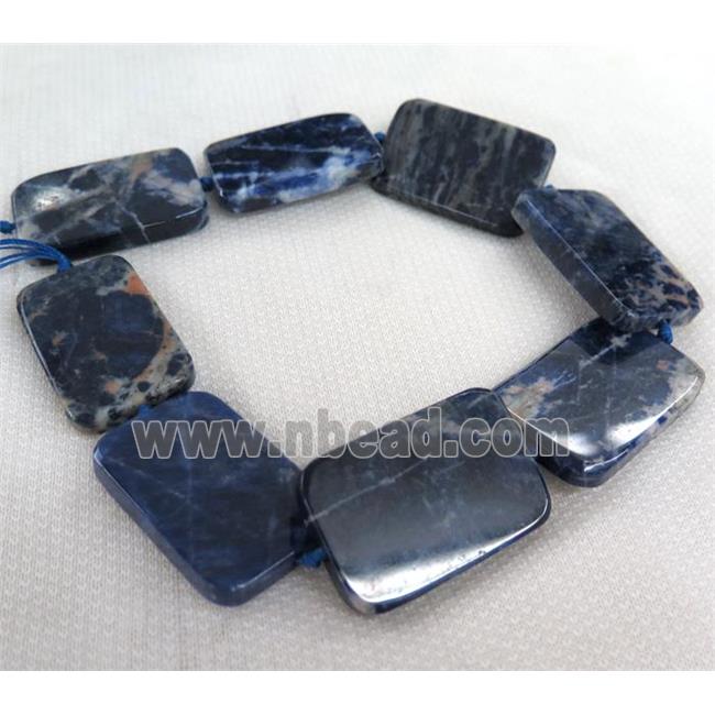 blue sodalite beads, rectangle