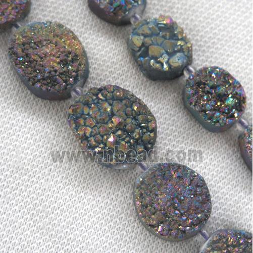 rainbow druzy quartz beads, freeform