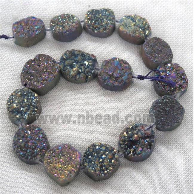 rainbow druzy quartz beads, freeform