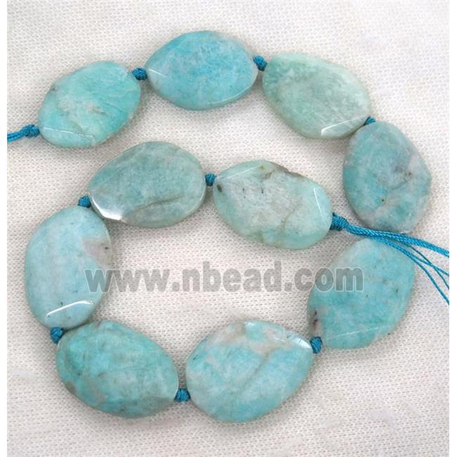 blue Amazonite beads, faceted freeform
