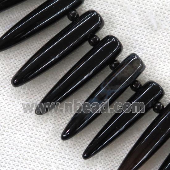 black Agate bullet beads