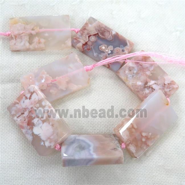 pink Cherry Agate beads, rectangle