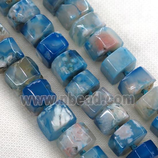 blue Cherry Agate beads, faceted heishi