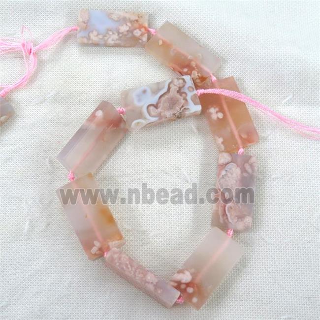 pink Cherry Agate beads, rectangle