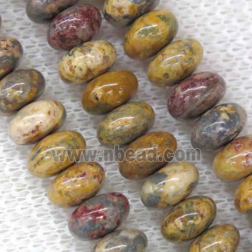 yellow Leopard-skin Jasper beads, rondelle