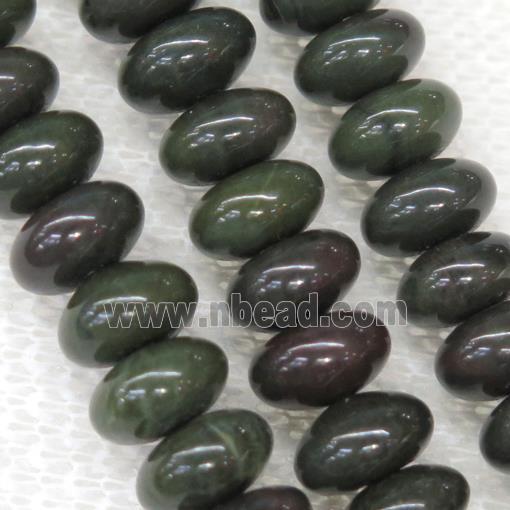 Green African Autumn Jasper rondelle beads