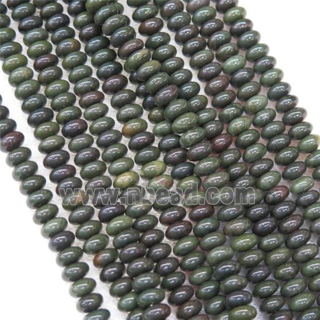 Green African Autumn Jasper rondelle beads
