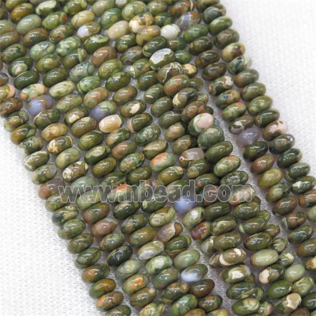 green Rhyolite Beads rondelle beads